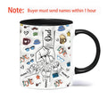 Axyaa Personalized Dad and Kids 3D Effect Mug Fist Bump Coffee Cup - Father's Day Gift