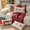 Axyaa Red Green Embroidered Snowflake Pillowcase 30x50/45x45cm