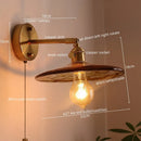Axyaa Glass Copper LED Wall Lights for Home Decoration Restaurant Living Room