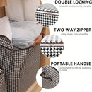 Axyaa Houndstooth Storage Bins: Large Capacity Organizer for Clothes, Blankets, Home Organization