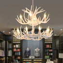 Axyaa Deer Horn Chandelier for Retro Living Room Decor