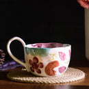 Axya Hand Painted Ceramic Mug with Big Handle for Tea, Coffee, and Juice