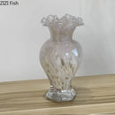 Axyaa Gradient Glass Vase with Artificial Flowers for Desk Decoration