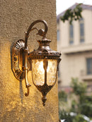 Axyaa Europe Villa Outdoor Sconce Lamp | Vintage E27 Wall Light Waterproof Rustic Garden Porch Light