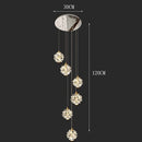 Axyaa Crystal Chandelier Stair Pendant Lamp Living Room Interior Lighting