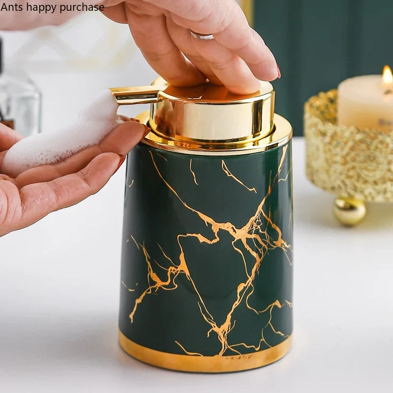 Axya Marble Ceramic Lotion Soap Bottle Set