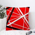 Geometric Red & Black Abstract Pillow Covers by Axyaa