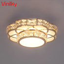 Axyaa Crystal Flower Gold Ceiling Chandelier for Kitchen, Aisle, Corridor - Modern LED Light