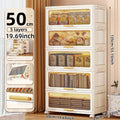 Axyaa Foldable Flip-Top Storage Cabinet: 3-6 Tier Kitchen/Bathroom/Living Room Organizer