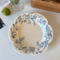 Axyaa Vintage Ceramic Flower Plate - 9 Inch Luxury Dessert Dish