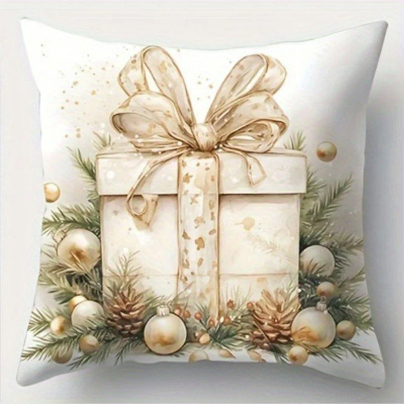 Axyaa Christmas Pillowcase Stove Lamp Ball Gift Cushion Cover Home Decoration 45x45cm