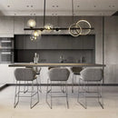 Axyaa Glass Bubble Pendant Lamp Black Gold LED Chandelier Light