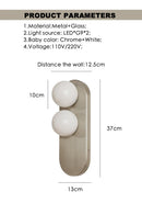 Axyaa Modern Chrome Glass Ball Wall Lamp for Bedroom and Living Room