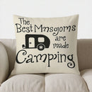 Axyaa Camping Rules Cushion Cover: Nap, Smile, Eat S'Mores & Relax Pattern