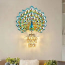 Axyaa Peacock Wall Lamp: Retro 3D Backdrop Lighting for Living Room & Bedroom
