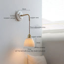 Axyaa Pleats Ceramic LED Wall Sconce Lamp with Adjustable Copper Arm