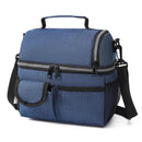 Axyaa Double Layer Oxford Cloth Tote Lunch Bag with Shoulder Strap for School and Office