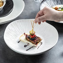 Axyaa Matte Striped Ceramic Deep Plate Set - Creative Tableware for Restaurants