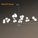 Axyaa Black Gold Glass Ball LED Chandelier for Living & Dining Room