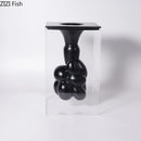 Axyaa Suspended Clouds Vase with Artificial Flowers Decor for Desk Display