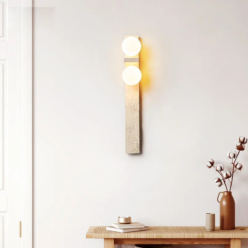 Nordic Brass Marble Glass Sconce for Bedroom by Axyaa