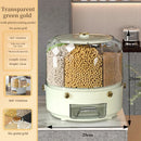 Axyaa Rice & Cereal Dispenser: Sealed 360° Rotating Kitchen Container with Multiple Sections