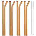 Axyaa Glass Straw Set with Brush - Bar Accessories & Reusable Straws