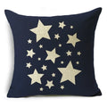 Axyaa Blue Texture Print Linen Cushion Case for Living Room Sofa - 40cm/45cm/50cm