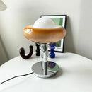 Axyaa Metal Base Tart Lamp Shade for Bedroom, Bedside, Study - Small Table Lamp