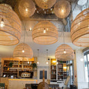 Axyaa Rattan Wicker Hanging Lamp Chinese Style Suspension Vintage Light