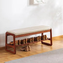 Axyaa Shoe Storage Bench with Cushioned Seat - Beige, 39.4"