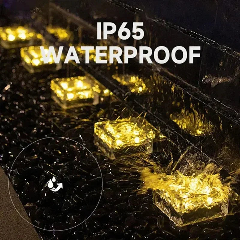 Axyaa Solar LED Brick Lights - Outdoor Waterproof Decoration for Yard and Garden