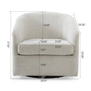 Axyaa Swivel Barrel Accent Chair, Chenille Upholstered Modern Armchair with Removable Cushion