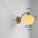 Axyaa Milky Glass Ball LED Wall Sconce, Nordic Modern Iron Bedroom Living Room Light