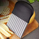 Axyaa Crinkle Cut Knife Chopper French Fry Maker - Stainless Steel Vegetable Slicer