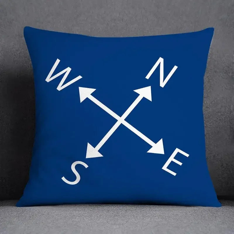 Axyaa Blue Mermaid Sailor Marines Polyester Pillowcase Home Office Decor