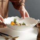 Axya Flower-Shaped Ceramic Salad Plate for Hotel Restaurant - Set of 4