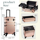 Axyaa 3-in-1 Rolling Makeup Case with Large Capacity and Lockable Wheels