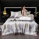 Axyaa Tencel Summer Quilt Set - Cool Silk Single-Piece Printed Quilt