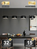 Axyaa Black Pendant Lights for Dining Room Bar Rotatable LED Chandelier