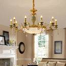 Axyaa Mediterranean Ceramic Crystal Chandelier - Elegant Lighting Fixture