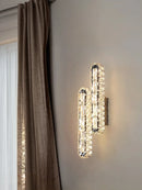 Axyaa Gold/Silver Stainless Steel Crystal Wall Sconce for Home Bedroom