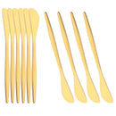 Axyaa Black Gold Butter Knife Set of 10 - Cheese Spreader Set