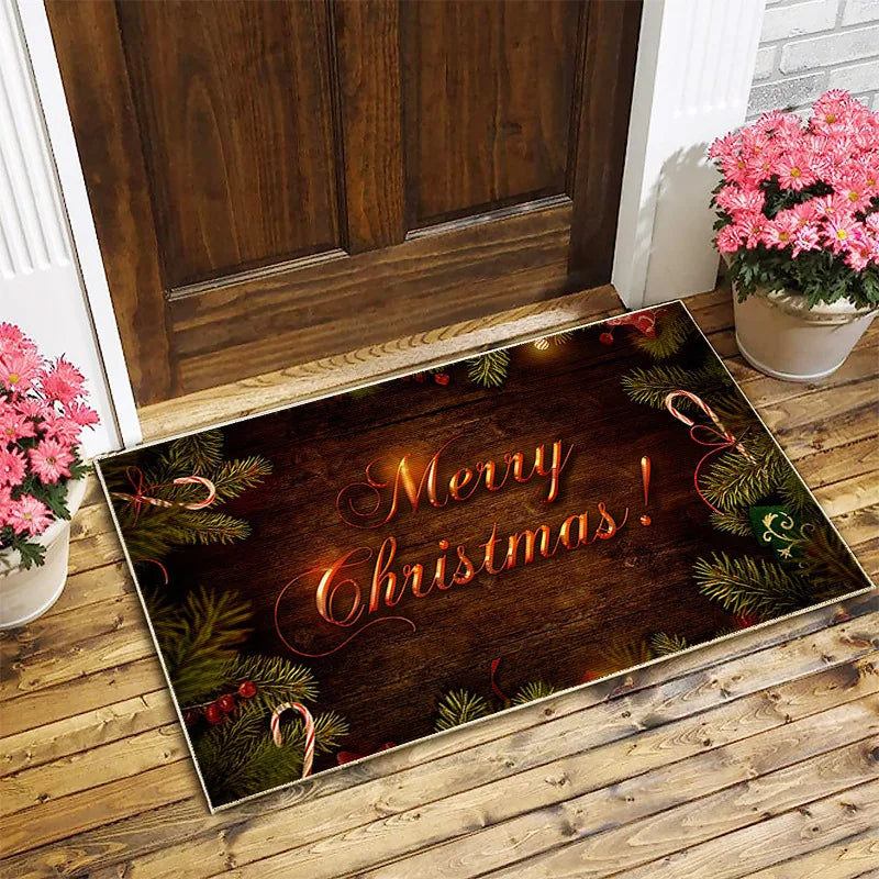 Axyaa Christmas Santa Mat: Festive Home Decoration for Kitchen and Bathroom