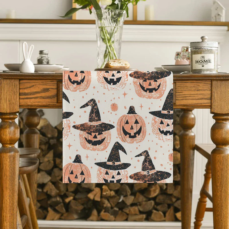 Axyaa Halloween Head Table Runner for Indoor Outdoor Home Dining Decoration