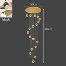 Axyaa Stair Chandelier: Modern LED Indoor Ceiling Pendant Light for Living Room