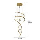 Axyaa Gold Spiral Staircase Chandelier for Dining Living Room Loft, Simple Luxury Hanging Lamps