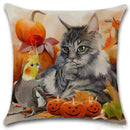 Axyaa Happy Halloween Dog Cat Linen Pillow Covers Cushion Cover Home Decor Pillowcase
