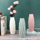 Axyaa White Ceramic-Style Plastic Flower Vase Pot for Home Decoration