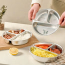 Axyaa 3-Grid Stainless Steel Kids Food Plate - Cute & Durable Divided Dish